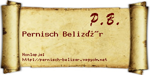Pernisch Belizár névjegykártya